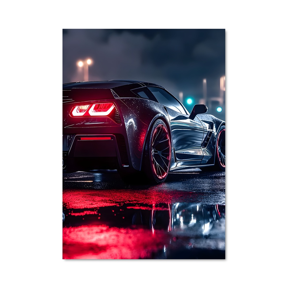 Poster Corvette sous la Pluie